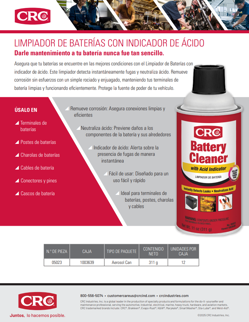 2025 LIMPIADOR DE BATERÍAS CON INDICADOR DE ÁCIDO
