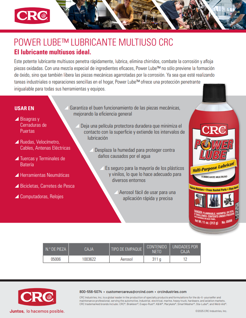 2025 POWER LUBE™ LUBRICANTE MULTIUSO CRC