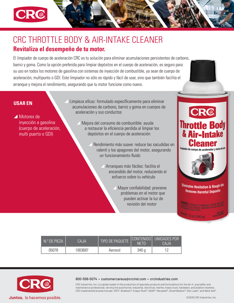 2025 CRC THROTTLE BODY & AIR-INTAKE CLEANER
