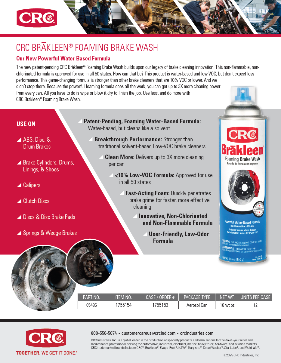 2025 BRAKLEEN® FOAMING BRAKE WASH