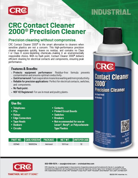 2026 Contact Cleaner 2000 Precision Cleaner