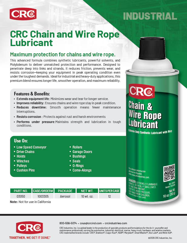 2026 Chain and Wire Rope Lubricant
