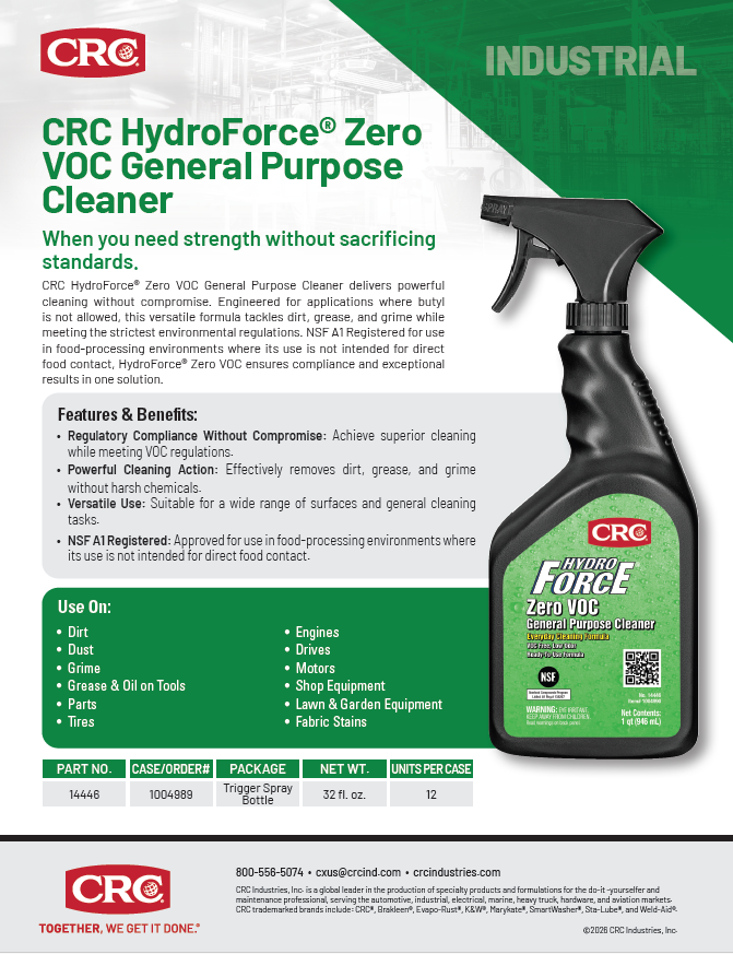 2026 HydroForce Zero VOC General Purpose Cleaner