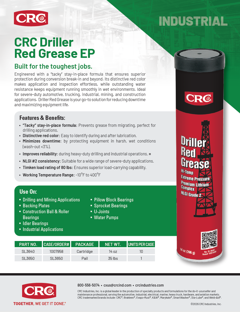 2026 Driller Red Grease EP Sell Sheet 